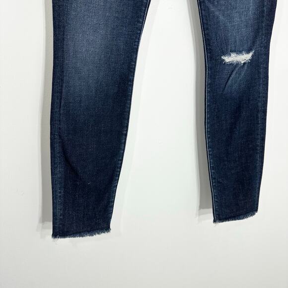 Mother Looker Ankle Fray Denim Jean Partner in Crime | Medium/Dark Wash | SZ 26 - Picture 5 of 12